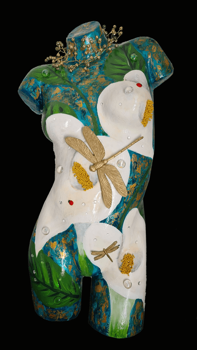 Buste aux arums H80cm 