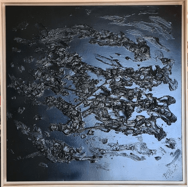 Rêve noir 9  " les flèches" - 80x80 cm