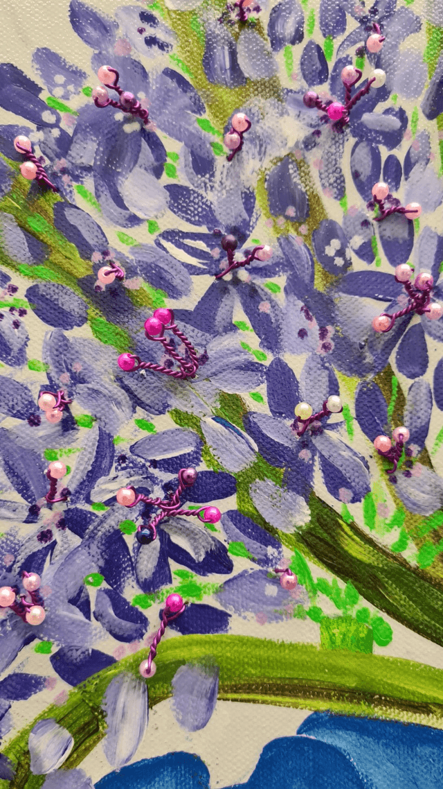 l'escarpin fleurs arum rose 60x60