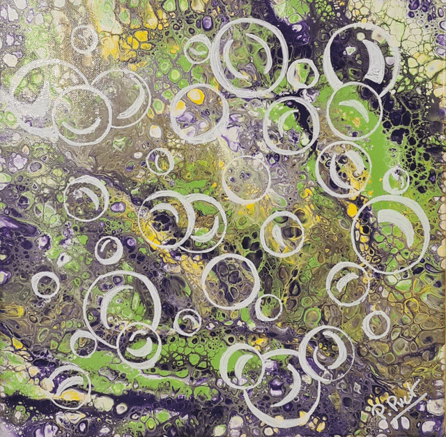 Bulles de savons vert/violet  (40x40)