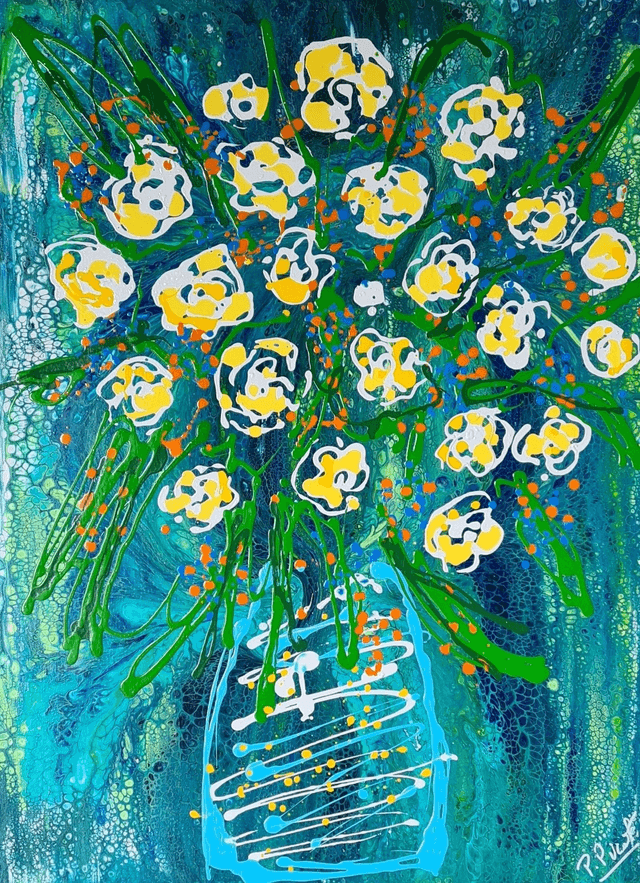 Bouquet roses 60x80