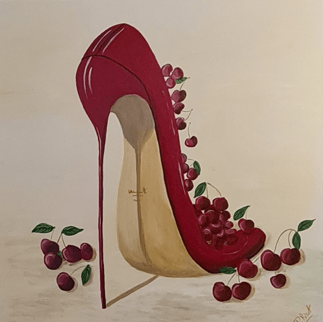 L'escarpin aux cerises 100x100