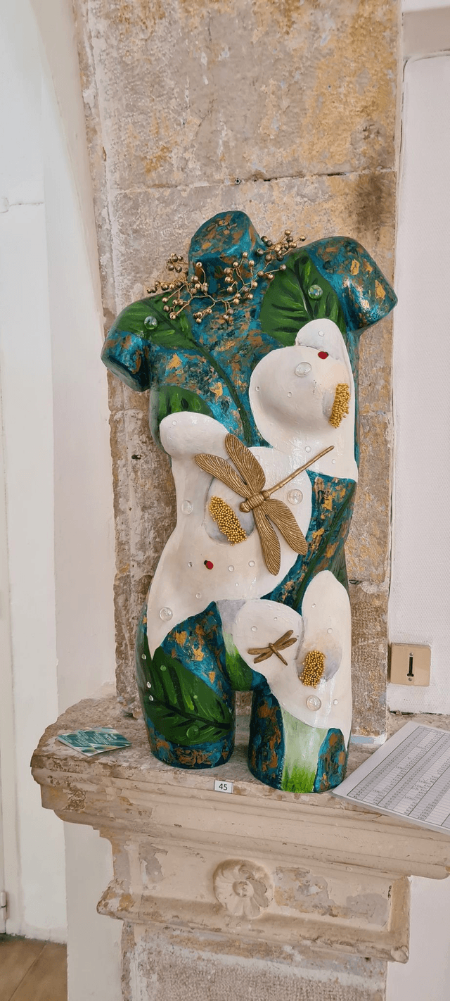 Buste aux arums H80cm 