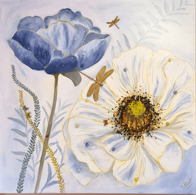 Les fleurs bleues 100x100