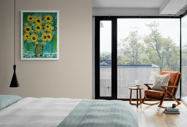 Le bouquet jaune/bleu/vert 60x80