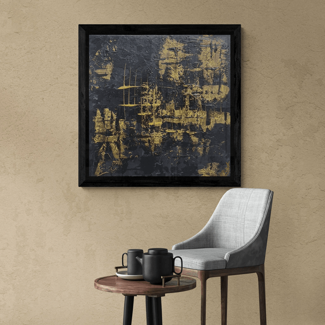 Rêve noir/or 31     ( 50x50cm)