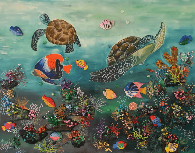 Les abysses " 2 tortues" 116x81