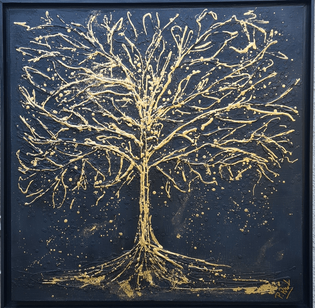 Reve noir "arbre de vie"  80x80cm