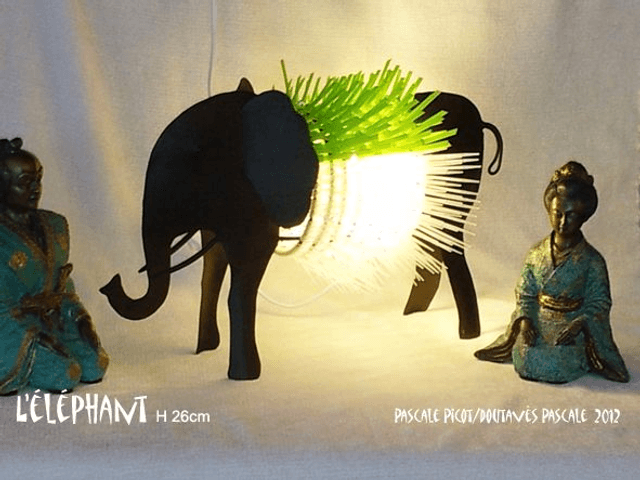 Lampe éléphant H30cm