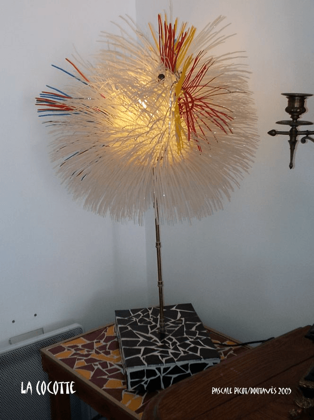 Lampe &quot;cocotte&quot; h80cm